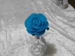 Crochet Open Rose - Aqua